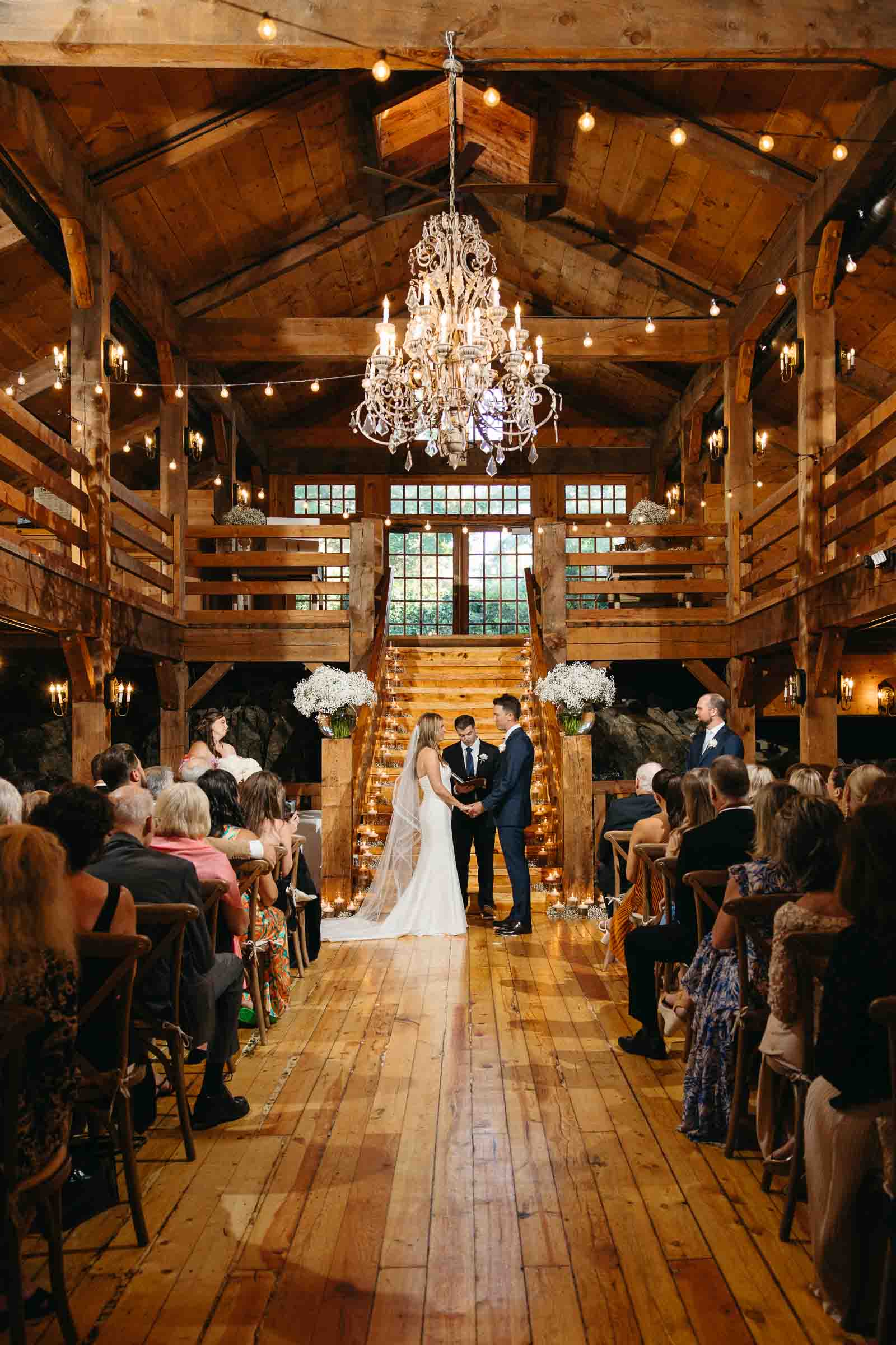 Wedding ceremony taking place at the Red Lion Inn in Cohasset