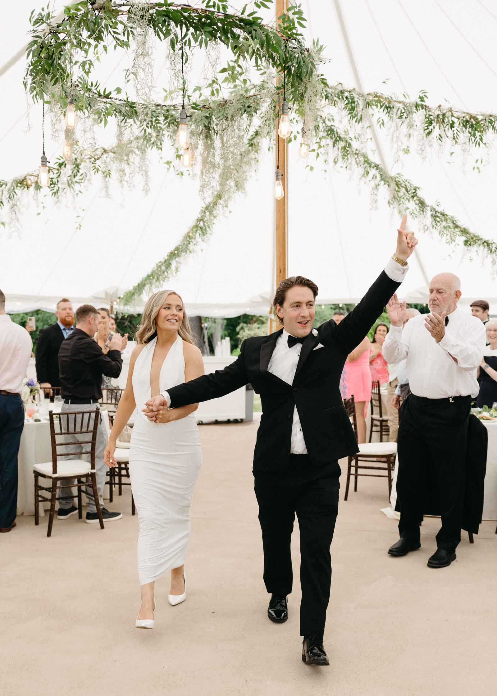 The Bride & Groom Enter the reception at a Westbrook Inn Wedding