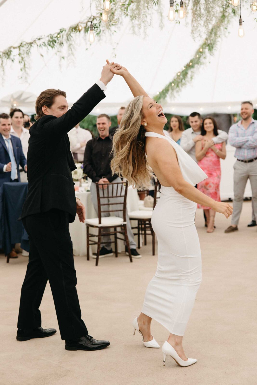 A fun first dance from the Bride & Groom at a Westbrook Inn Wedding