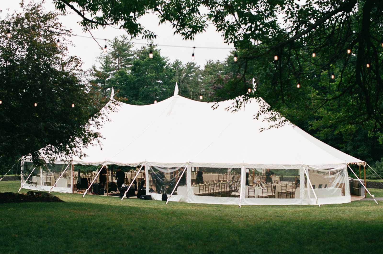 The tented setup at the Westbrook Inn Wedding