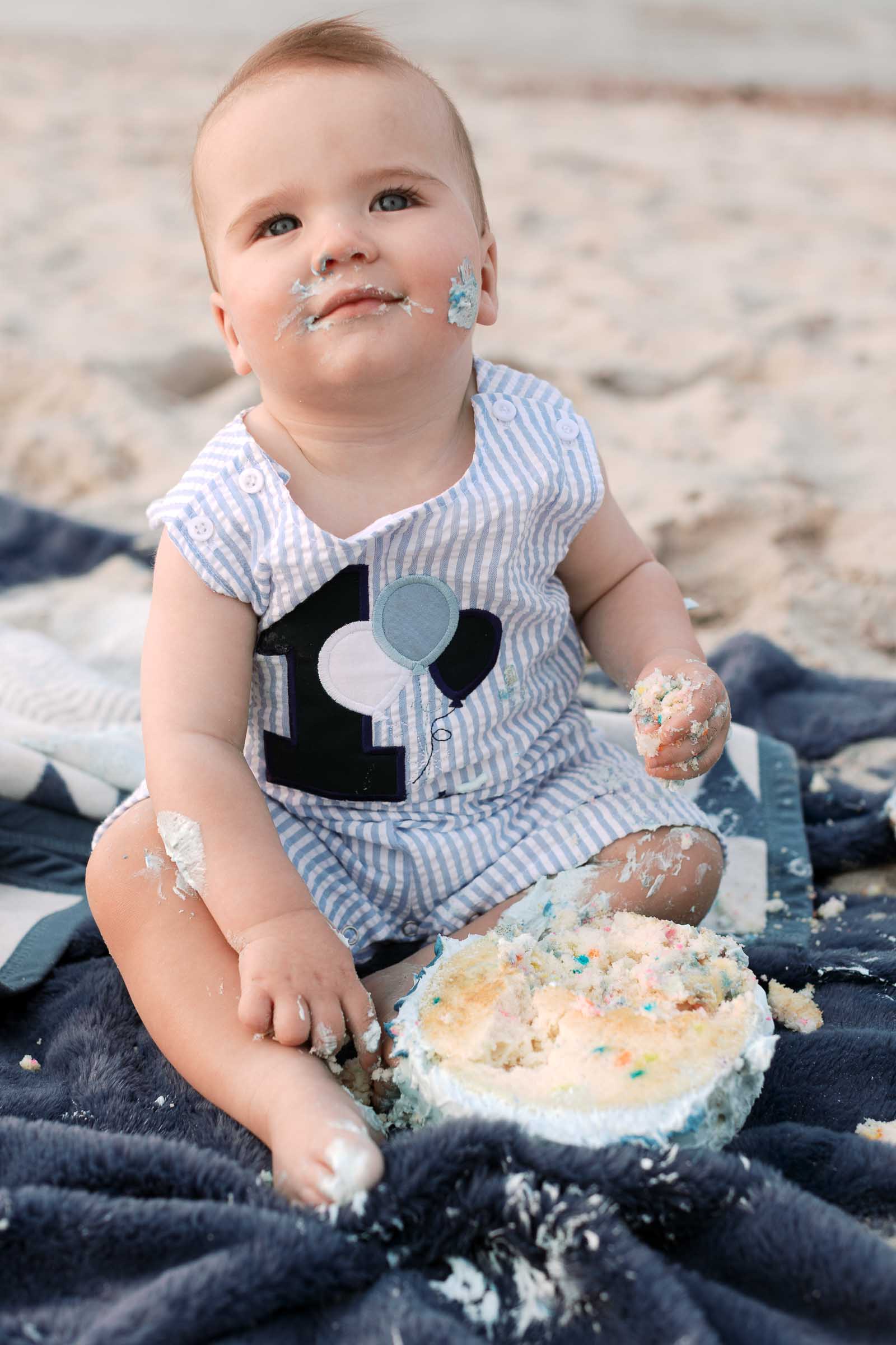 Cake Smash on the Beach - Rexhame Beach MA