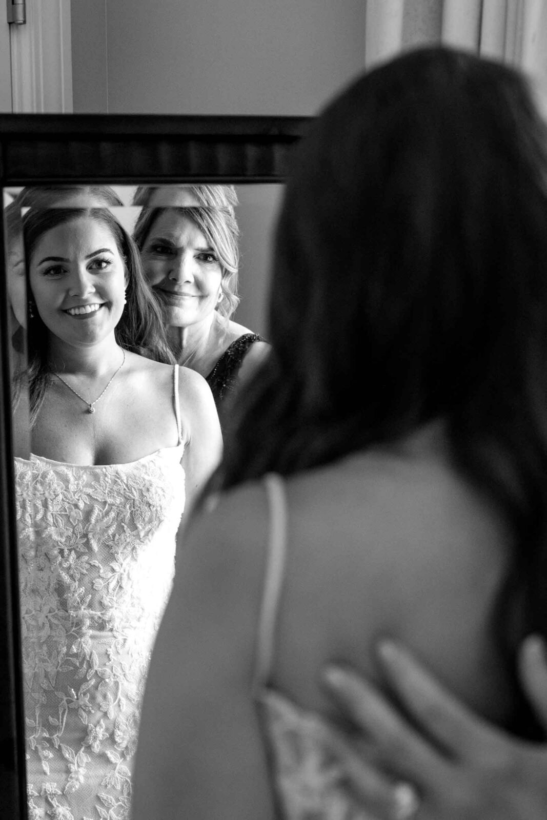 Mother and daughter share an intimate moment while getting ready at Renaissance Golf Club in Haverhill MA