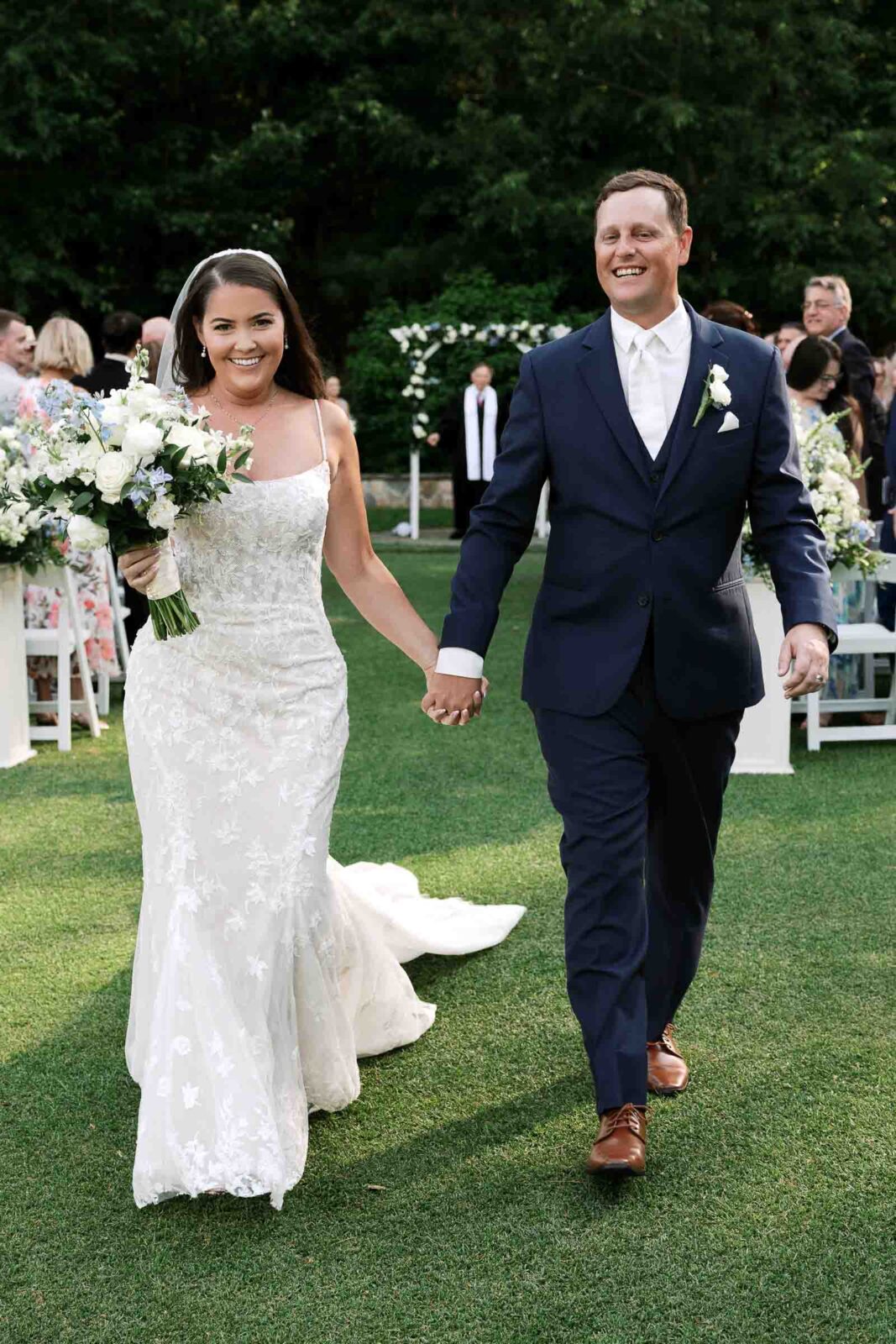 Bride & groom walk down the aisle at Renaissance Golf Club Wedding | Haverhill MA