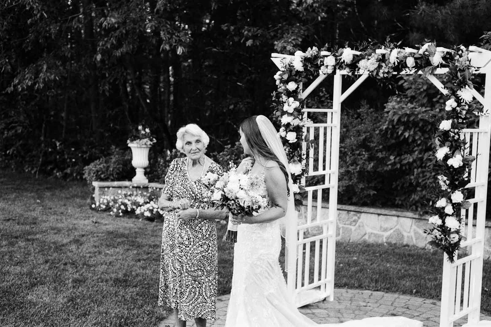 Bride with her grandmother at her Renaissance Golf Club Wedding in Haverhill MA