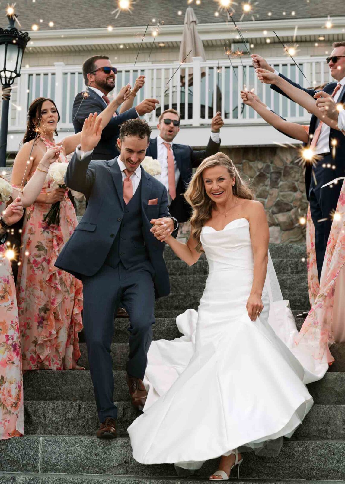 Sparkler exit at Grand View Mendon Wedding