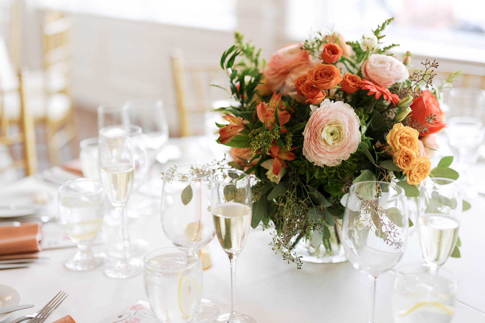 Summer florals at Grand View Mendon MA Wedding