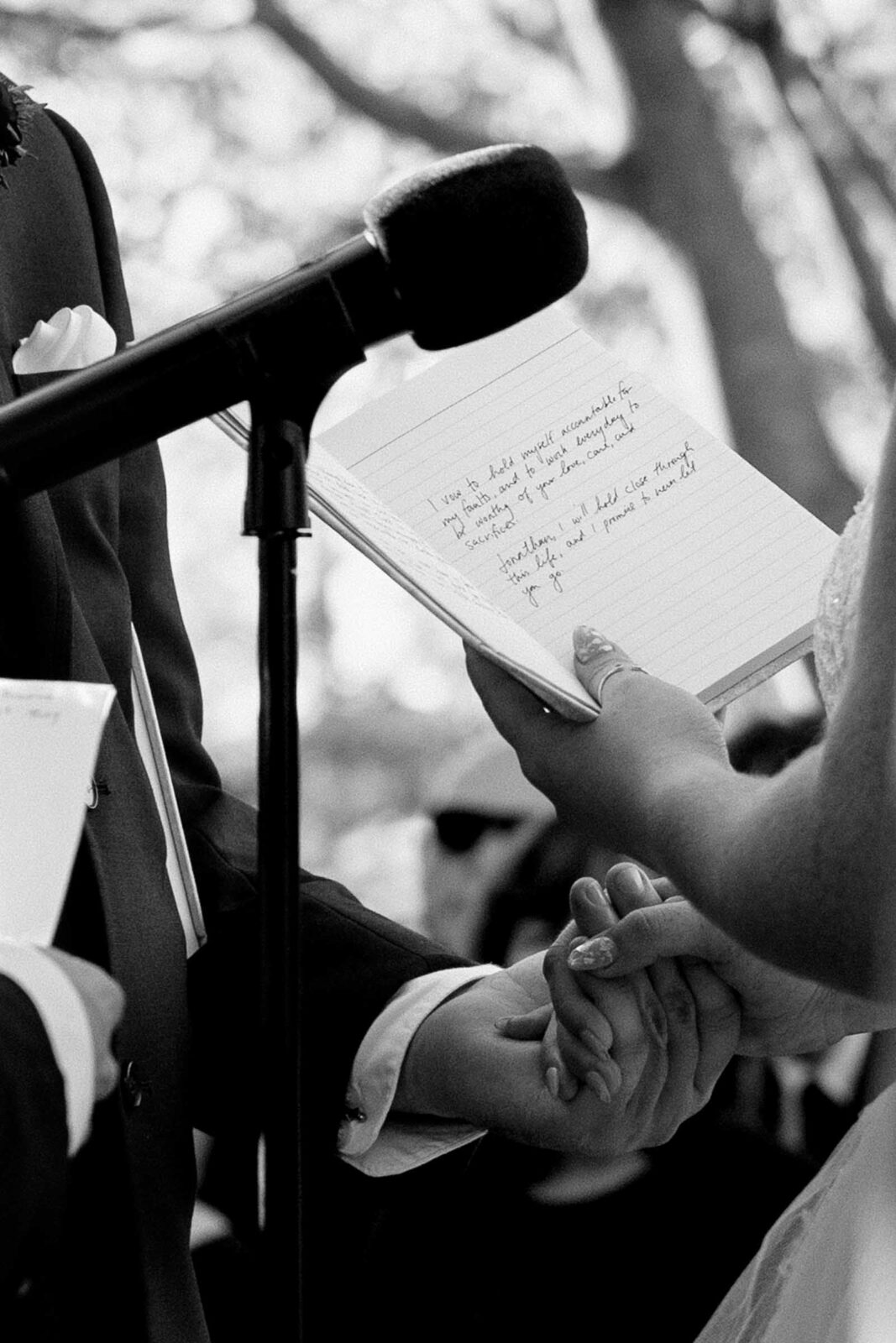 Bride & Groom say their vows during the Harrington Farm Wedding Ceremony